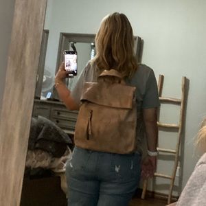 BED STU Howie Light Grey Glove Leather Backpack